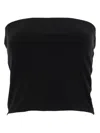 Brunello Cucinelli Black Solid Strapless Top In Black