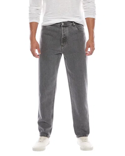 Brunello Cucinelli Light Denim Straight Fit Jeans In Multi