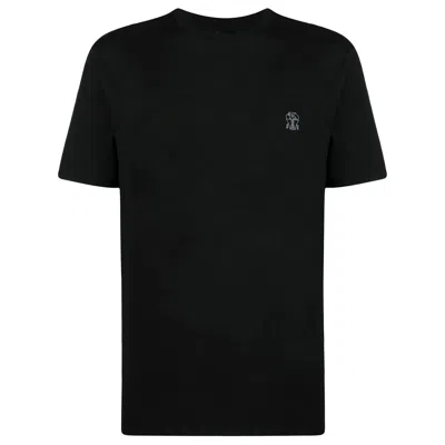 BRUNELLO CUCINELLI BRUNELLO CUCINELLI BLACK T-SHIRTS & VESTS - T-SHIRTS MEN