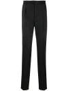 BRUNELLO CUCINELLI BLACK TAPERED WOOL TROUSERS,ME226E1450C573020271806