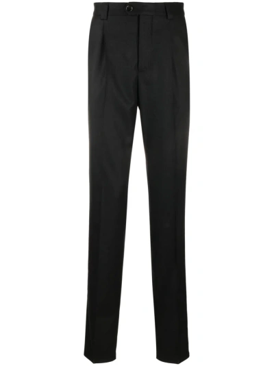 Brunello Cucinelli Black Tapered Wool Trousers