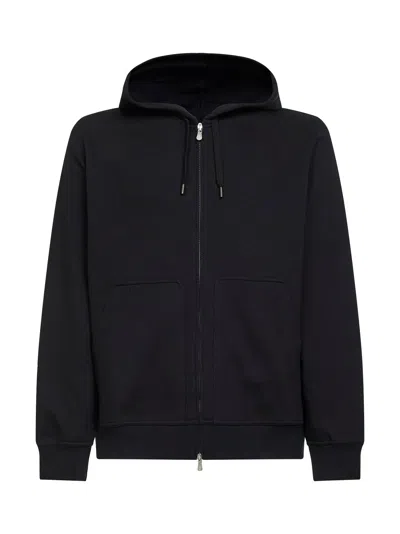 Brunello Cucinelli Black Techno Fleece Zip-up Hoodie