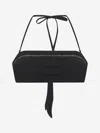 Brunello Cucinelli Black Techno Jersey Monili Bikini Bandeau Top