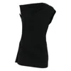 Brunello Cucinelli Asymmetric Draped Top In Black