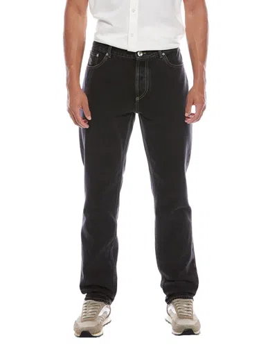 Brunello Cucinelli Blue Cotton Straight-leg Jeans In Black
