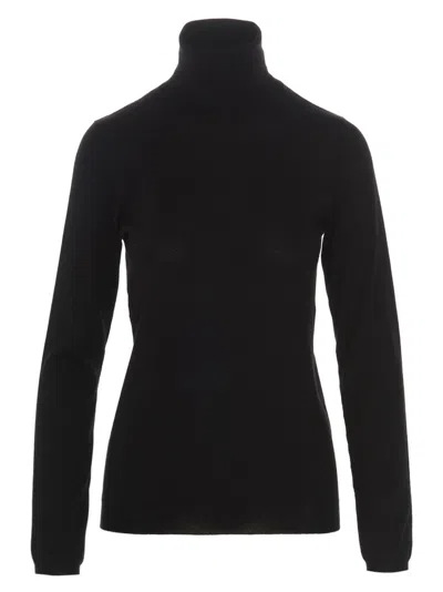 BRUNELLO CUCINELLI BLACK TURTLENECK WOOL SWEATER