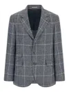 Brunello Cucinelli Notch Lapel Wool Jacket In Gray