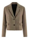 Brunello Cucinelli 'crop' Blazer In Brown