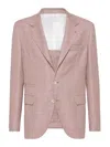Brunello Cucinelli Houndstooth-pattern Blazer In White