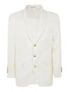 Brunello Cucinelli Single-breasted Twill Blazer In White