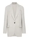 Brunello Cucinelli Wool Blazer In White