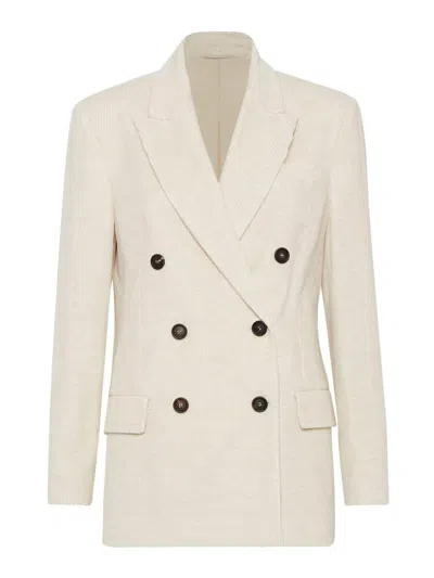 Brunello Cucinelli Jacket In Cream