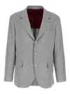 Brunello Cucinelli Grey Wool Three Buttons Blazers In Grey