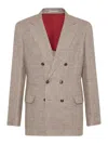 Brunello Cucinelli Diagonally Deconstructed Jacket For Men In Brown