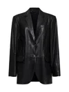 Brunello Cucinelli Leather Jacket In Black