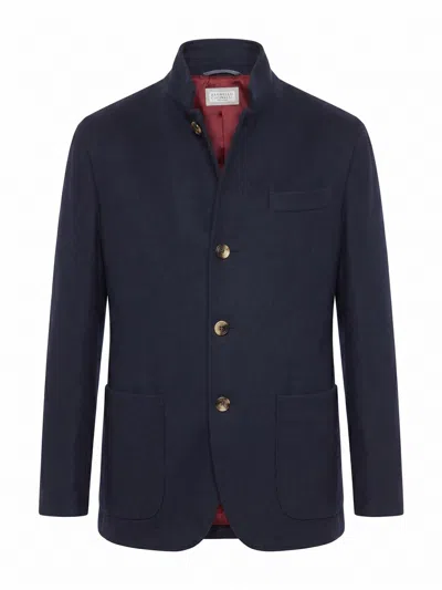 Brunello Cucinelli Cashmere Jacket In Blue