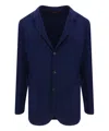 Brunello Cucinelli Wool Jacket With Notch Lapel And Front Pockets In Blue