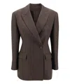 Brunello Cucinelli Linen Blazer Jacket In Brown