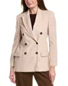 Brunello Cucinelli Beige Double-breasted Jacket In Wool And Cashmere In Brown
