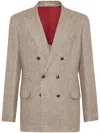 Brunello Cucinelli Diagonally Deconstructed Jacket For Men In Brown