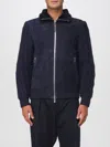 Brunello Cucinelli Padded Jacket In Mutton Leather And Cashmere In Blue