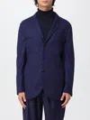 Brunello Cucinelli Wool Jacket With Notch Lapel And Front Pockets In Blue