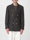 Brunello Cucinelli Prince Of Wales One-and-a-half Breasted Blazer With Metal Buttons Clothing In Brown