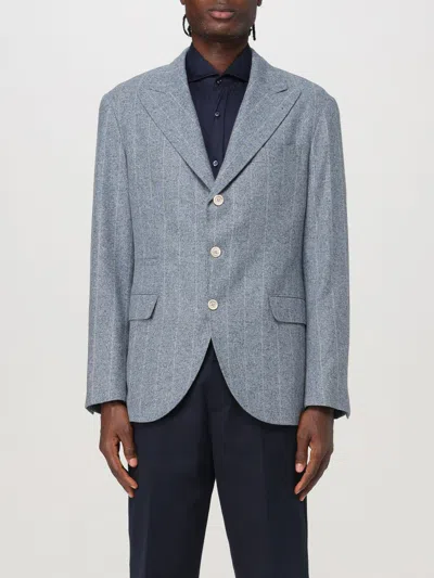 Brunello Cucinelli Blazer  Men Color Gnawed Blue In Hellblau