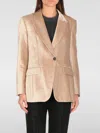 Brunello Cucinelli Velvet Blazer With Back Vent And Flap Pockets In Beige