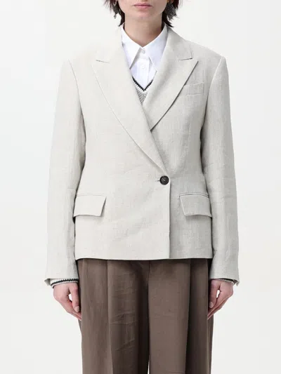 BRUNELLO CUCINELLI BLAZER BRUNELLO CUCINELLI WOMAN COLOR BEIGE,426123022