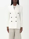 Brunello Cucinelli White Double-breasted Blazer With Buttons In Cotton Woman In Beige