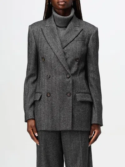 BRUNELLO CUCINELLI BLAZER BRUNELLO CUCINELLI WOMAN COLOR BLACK,420349002
