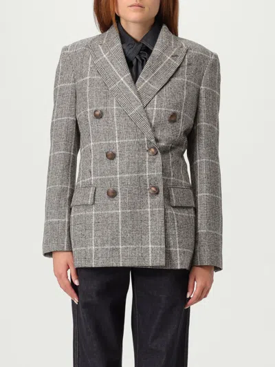 Brunello Cucinelli Blazer  Woman Color Brown In Gray