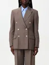 Brunello Cucinelli Tailleur Brown Viscose Jacket In Dark