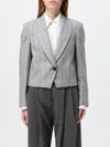 Brunello Cucinelli Woman Blazer Grey Size 10 Virgin Wool, Polyamide, Metallic Fiber In Grau