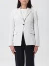 Brunello Cucinelli Viscose And Linen Single-breasted Blazer In Ice