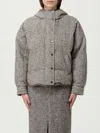 Brunello Cucinelli Chevron-pattern Down Jacket In Gray