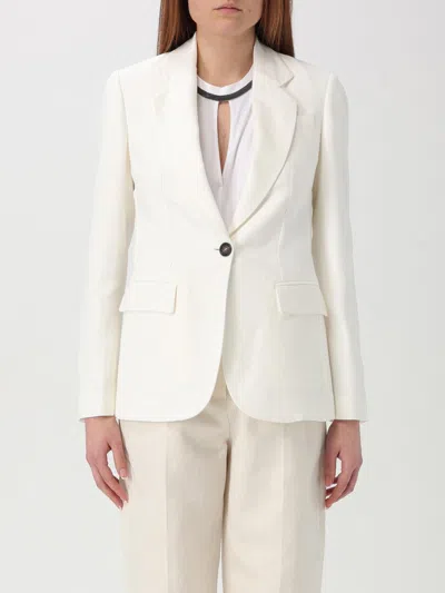 BRUNELLO CUCINELLI BLAZER BRUNELLO CUCINELLI WOMAN COLOR WHITE,G50072001