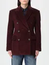 Brunello Cucinelli Bordeaux Velvet Double-breasted Jacket In Brown