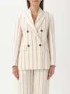 Brunello Cucinelli Regimental Panama Jacket In Yellow Cream