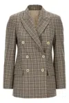 Brunello Cucinelli Blazer Check Monile Blazer And Suits Beige In Brown