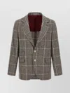 Brunello Cucinelli Cavallo Prince Of Wales-check Blazer In Gray