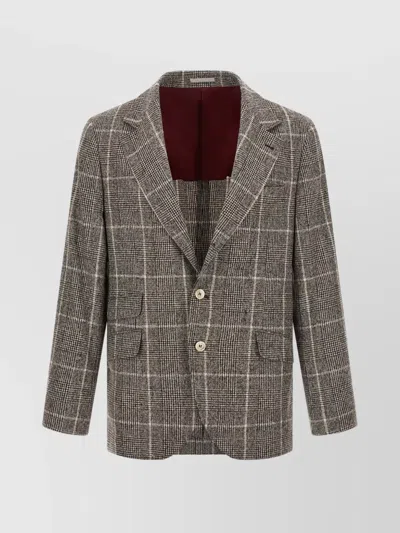BRUNELLO CUCINELLI BLAZER 'HORSE' NOTCH LAPEL BACK VENT