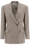 BRUNELLO CUCINELLI BLAZER IN CHEVRON CARDATO