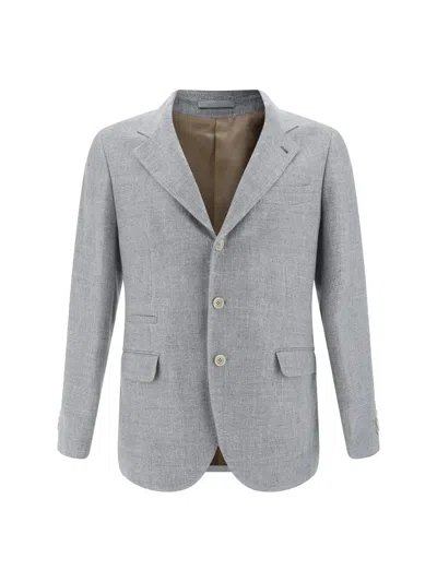 BRUNELLO CUCINELLI BLAZER IN LINEN, WOOL AND SILK