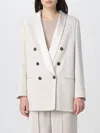 Brunello Cucinelli Blazer In Viscose And Linen Blend In Yellow Cream