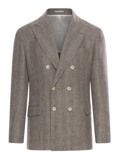 Brunello Cucinelli Blazer Jacket In Gray