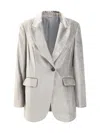 Brunello Cucinelli Blazer Jacket In Acciao