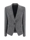 Brunello Cucinelli Blazer Jacket In Bianco/nero