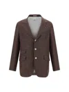 Brunello Cucinelli Linen Blazer Jacket Mélange Pattern In C2167